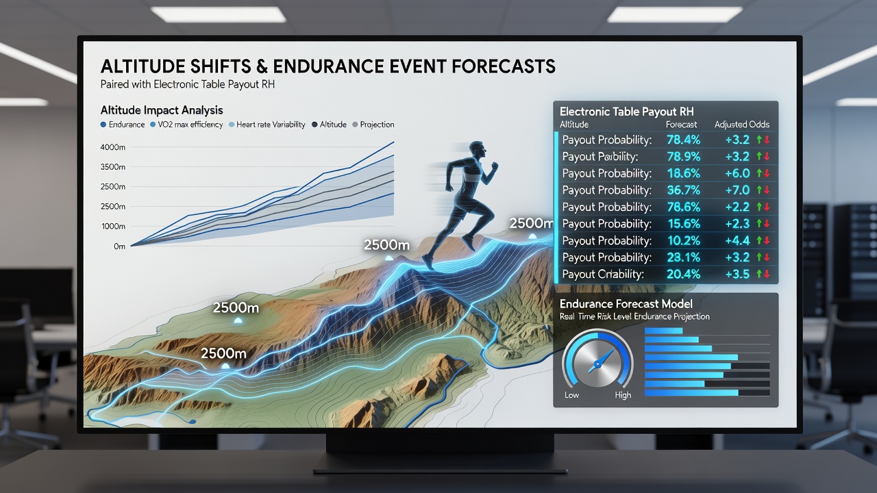 Mobile interface displaying altitude-adjusted endurance forecasts synchronized with electronic table payout tracking
