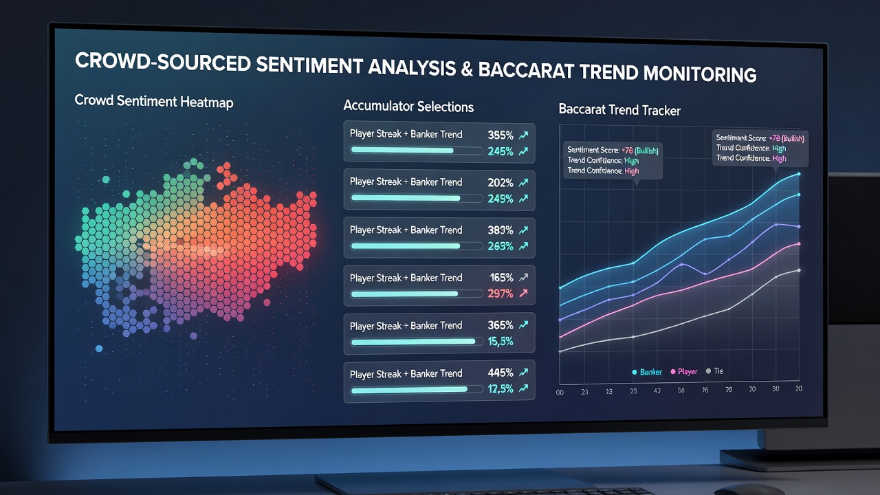 Screenshot of integrated mobile dashboard displaying accumulator builder and live baccarat trend roadmaps