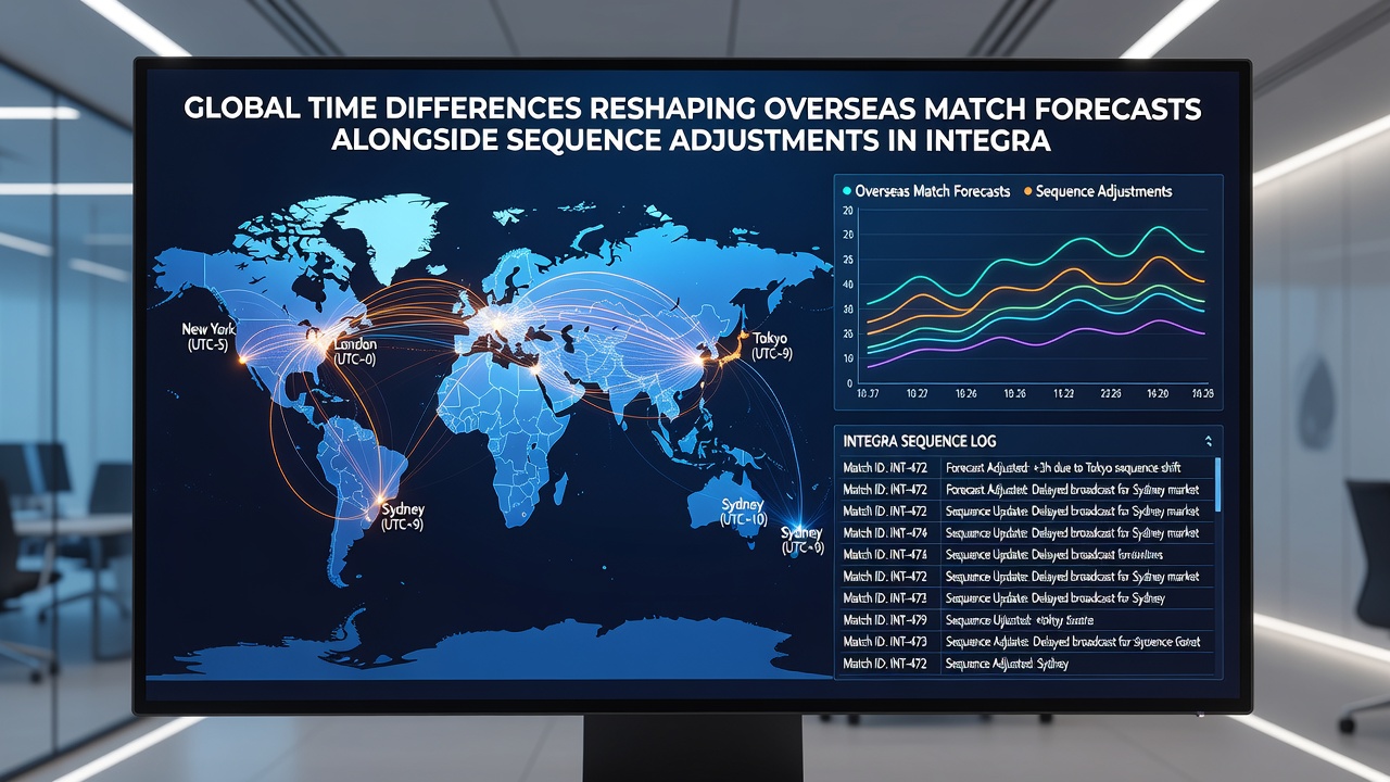 Virtual environment dashboard displaying synchronized match forecast sequences with time offset indicators