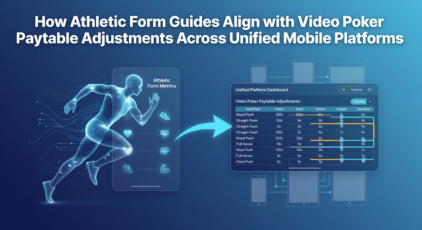 Unified mobile platform interface showing athletic form data alongside video poker paytable adjustments