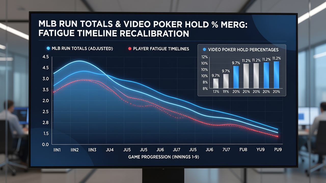 Dashboard view showing synchronized MLB fatigue timelines and video poker hold percentage shifts on a mobile screen