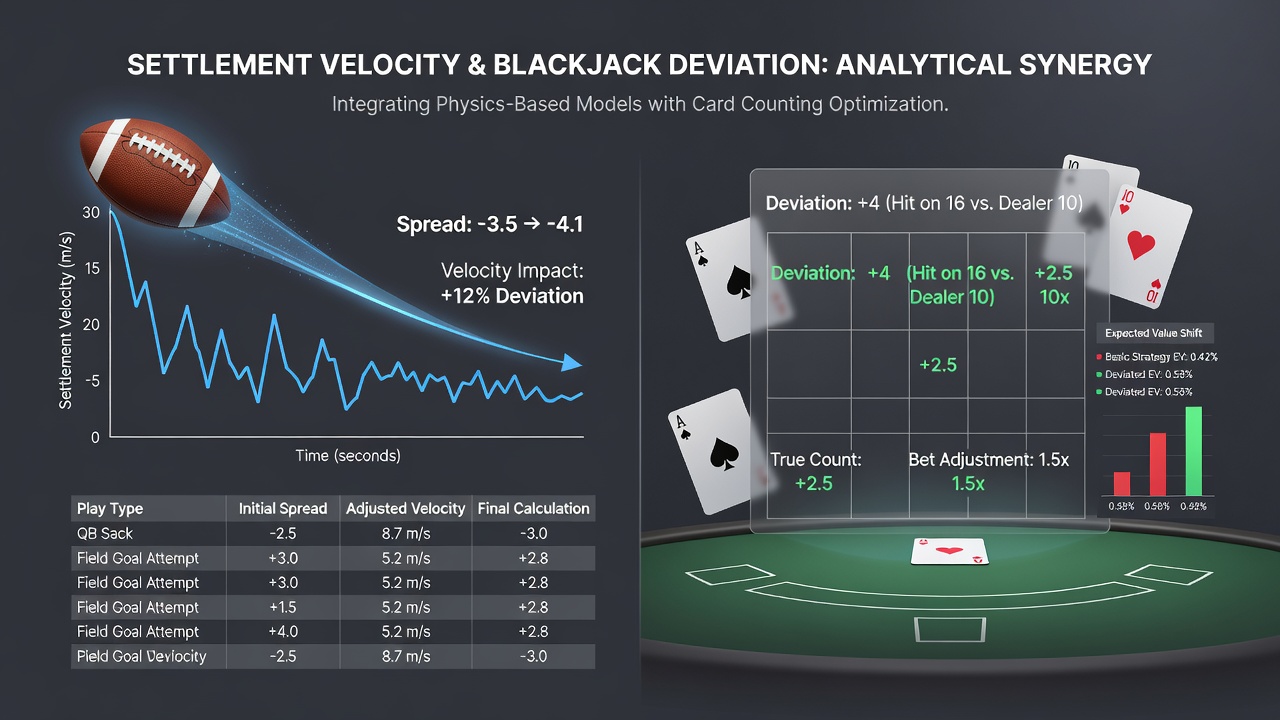 Data visualization of settlement velocity metrics linking football spreads to blackjack deviation charts